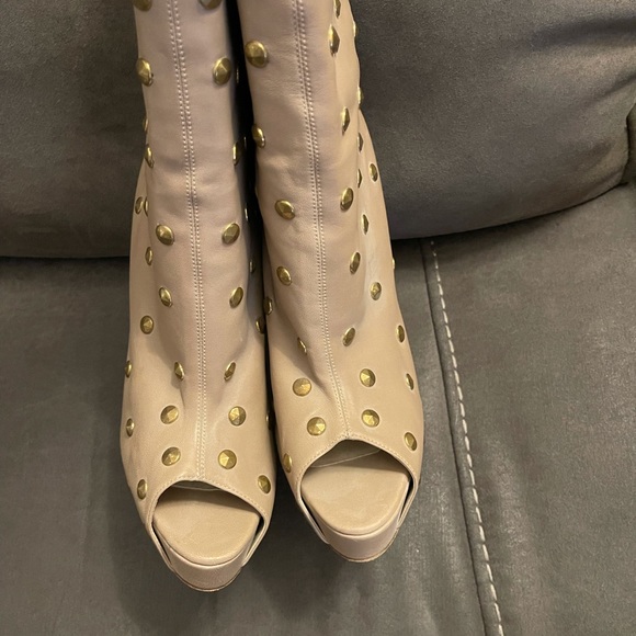 Brian Atwood peep toe studded bootie